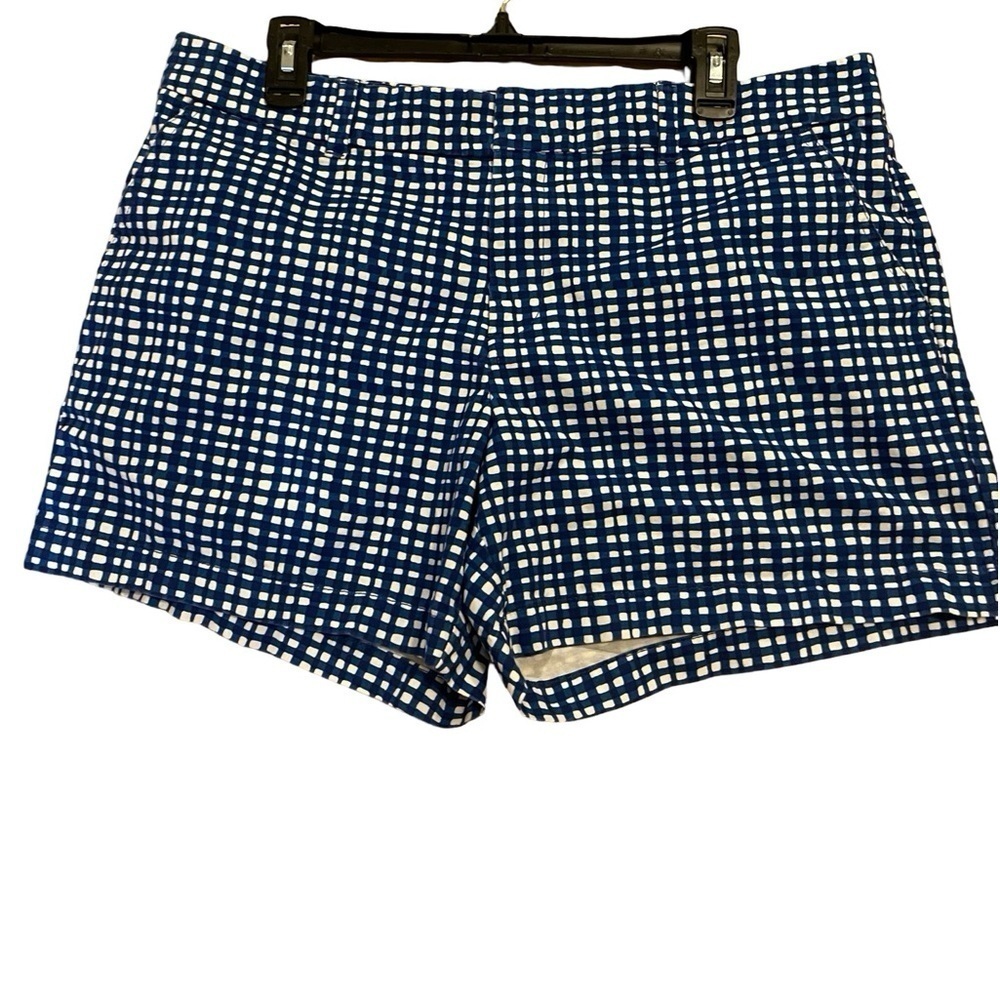 Tommy Hilfiger Square Geometric Printed Shorts Blue/White Size 14
